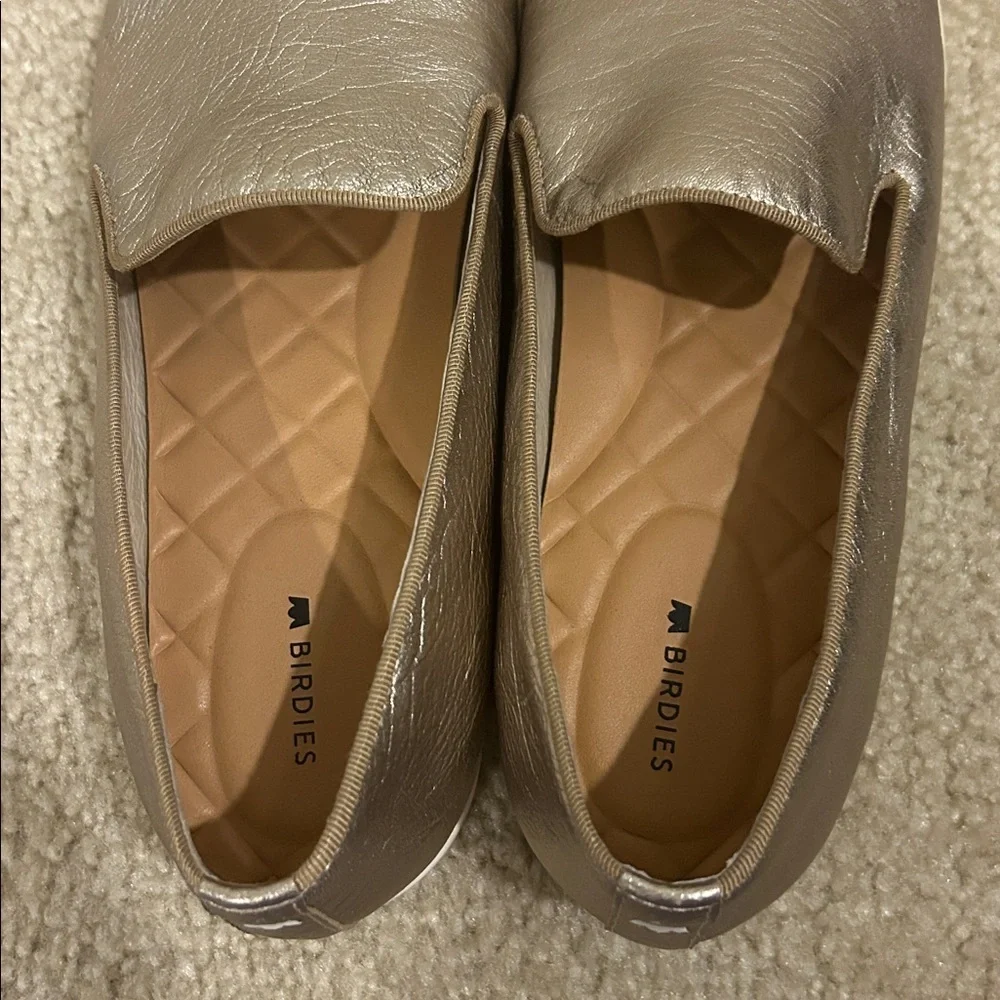 Birdies The Swift Gold Slip On Leather Sneakers Women’s Shoes 11